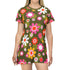 Kate McEnroe New York Groovy Flower Power Hippie Daisies 70s T - Shirt Dress, Retro Pink, Green Mid Century Modern Hipster Style Party Dress - 130282223Dresses35158609344719003886
