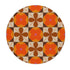 Kate McEnroe New York Groovy Flower Power Mod Rug, Retro 70s Orange Brown Geometric CarpetRugsKM1017 - IDR - 501006 - 98605