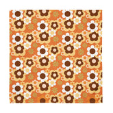 Kate McEnroe New York Groovy Flower Power Retro 70s Cloth Napkins, Mid Century Modern Orange Green Brown Dining LinensNapkins2039816_17399