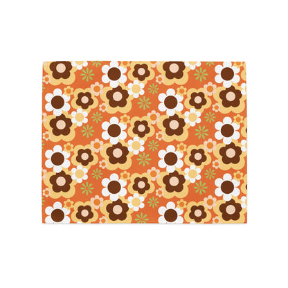 Kate McEnroe New York Groovy Flower Power Retro 70s Placemats Set of 4, Mid Century Modern Orange Green Brown Dining Table DecorPlacemats7907583_17484