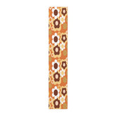 Kate McEnroe New York Groovy Flower Power Retro 70s Table Runner, Mid Century Modern Orange Green Brown Dining AccentTable Runners12617181063660468437