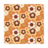 Kate McEnroe New York Groovy Flower Power Retro 70s Tablecloth, Mid Century Modern Orange Green Brown Dining DecorTablecloths27034494063447663189