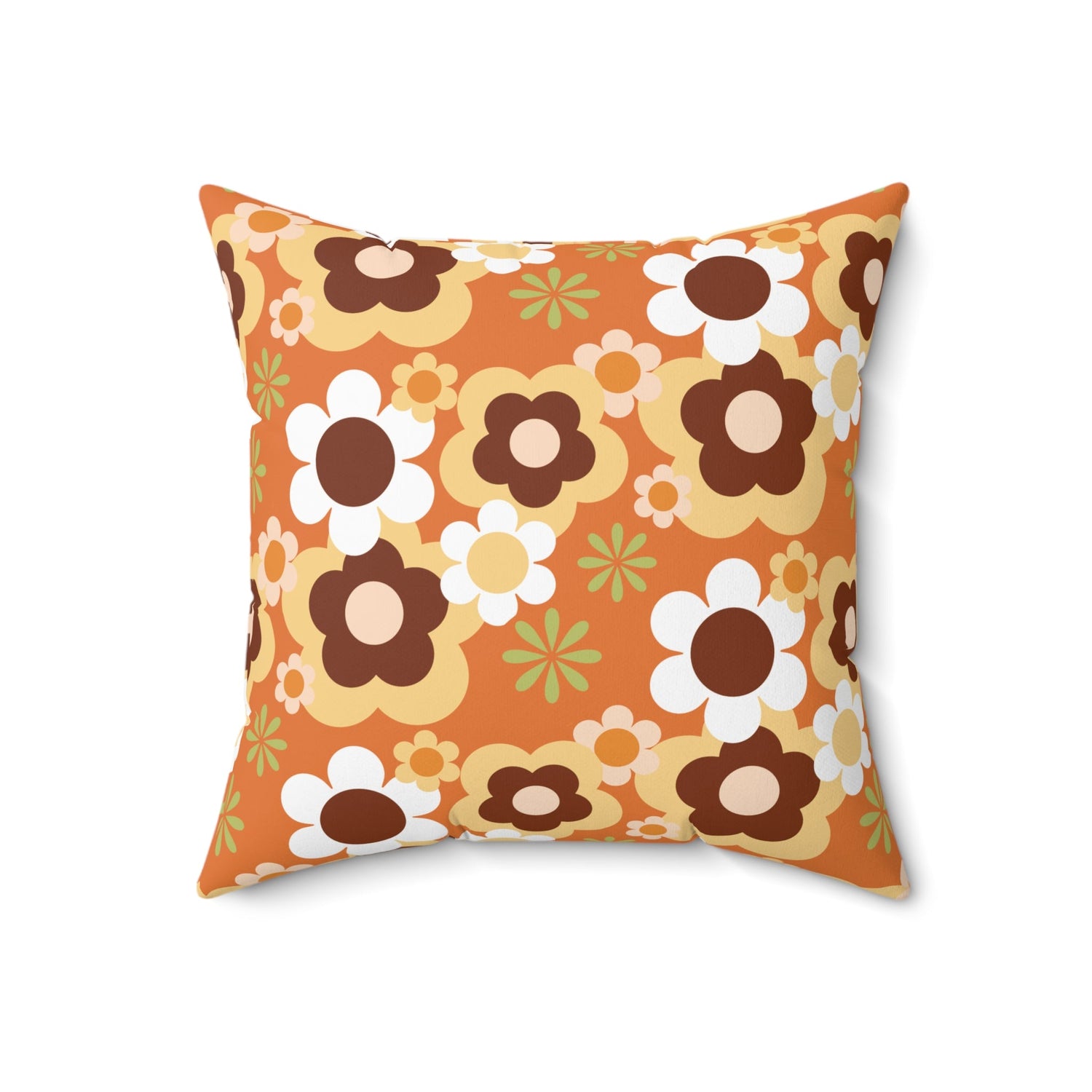 Kate McEnroe New York Groovy Flower Power Throw Pillow, Mid Century Modern Retro 70s Fall Accent CushionThrow Pillows15685369832418027827