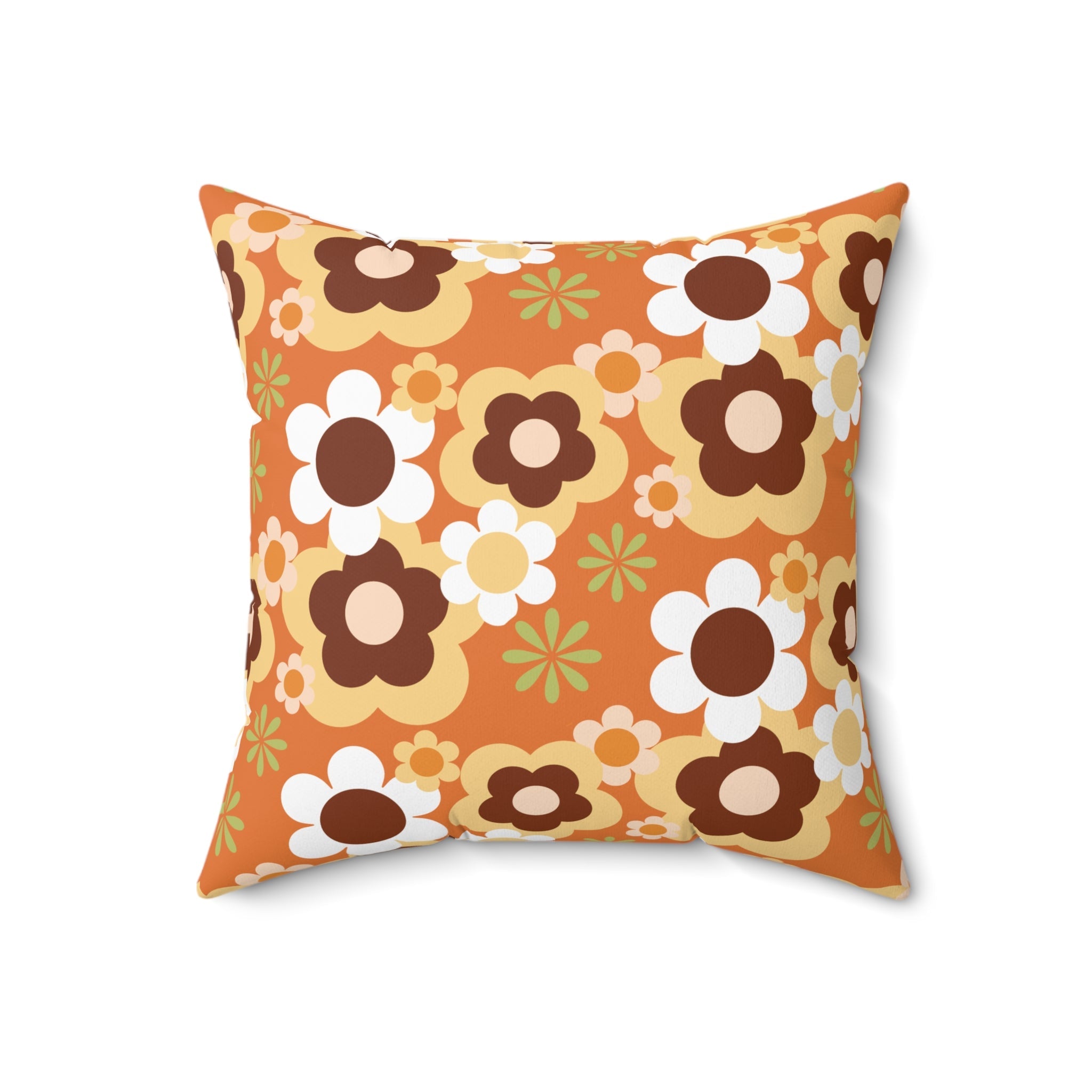 Kate McEnroe New York Groovy Flower Power Throw Pillow, Mid Century Modern Retro 70s Fall Accent CushionThrow Pillows15685369832418027827