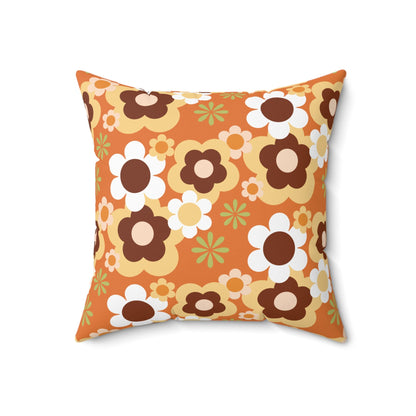 Kate McEnroe New York Groovy Flower Power Throw Pillow, Mid Century Modern Retro 70s Fall Accent CushionThrow Pillows15685369832418027827