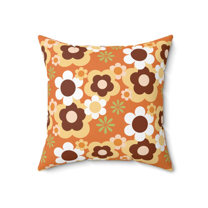 Kate McEnroe New York Groovy Flower Power Throw Pillow, Mid Century Modern Retro 70s Fall Accent CushionThrow Pillows15685369832418027827