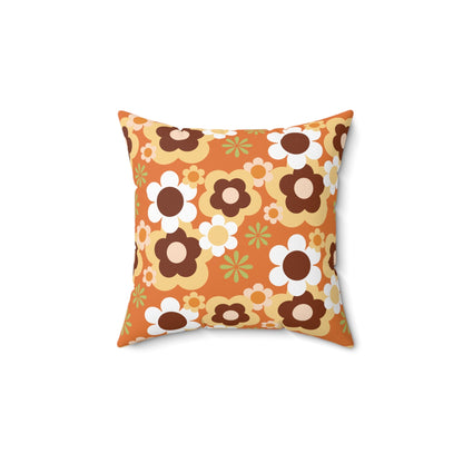 Kate McEnroe New York Groovy Flower Power Throw Pillow, Mid Century Modern Retro 70s Fall Accent CushionThrow Pillows15685369832418027827