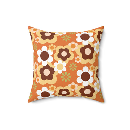 Kate McEnroe New York Groovy Flower Power Throw Pillow, Mid Century Modern Retro 70s Fall Accent CushionThrow Pillows15685369832418027827