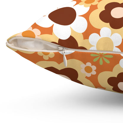 Kate McEnroe New York Groovy Flower Power Throw Pillow, Mid Century Modern Retro 70s Fall Accent CushionThrow Pillows15685369832418027827
