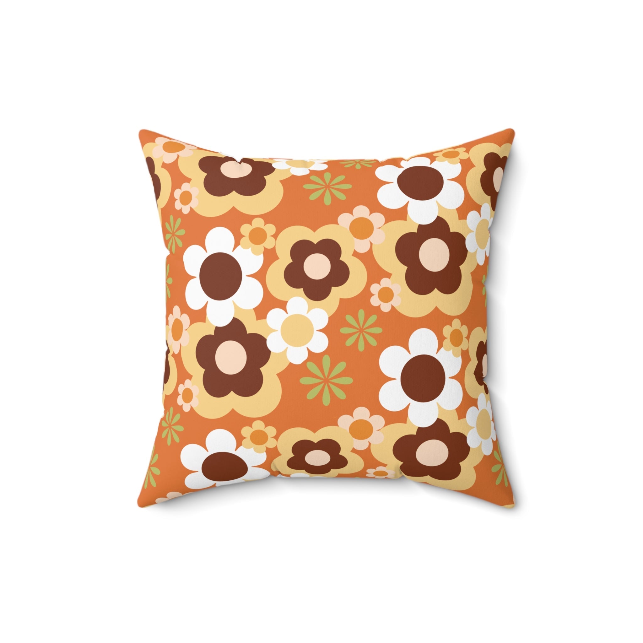 Kate McEnroe New York Groovy Flower Power Throw Pillow, Mid Century Modern Retro 70s Fall Accent CushionThrow Pillows23600066414657984976