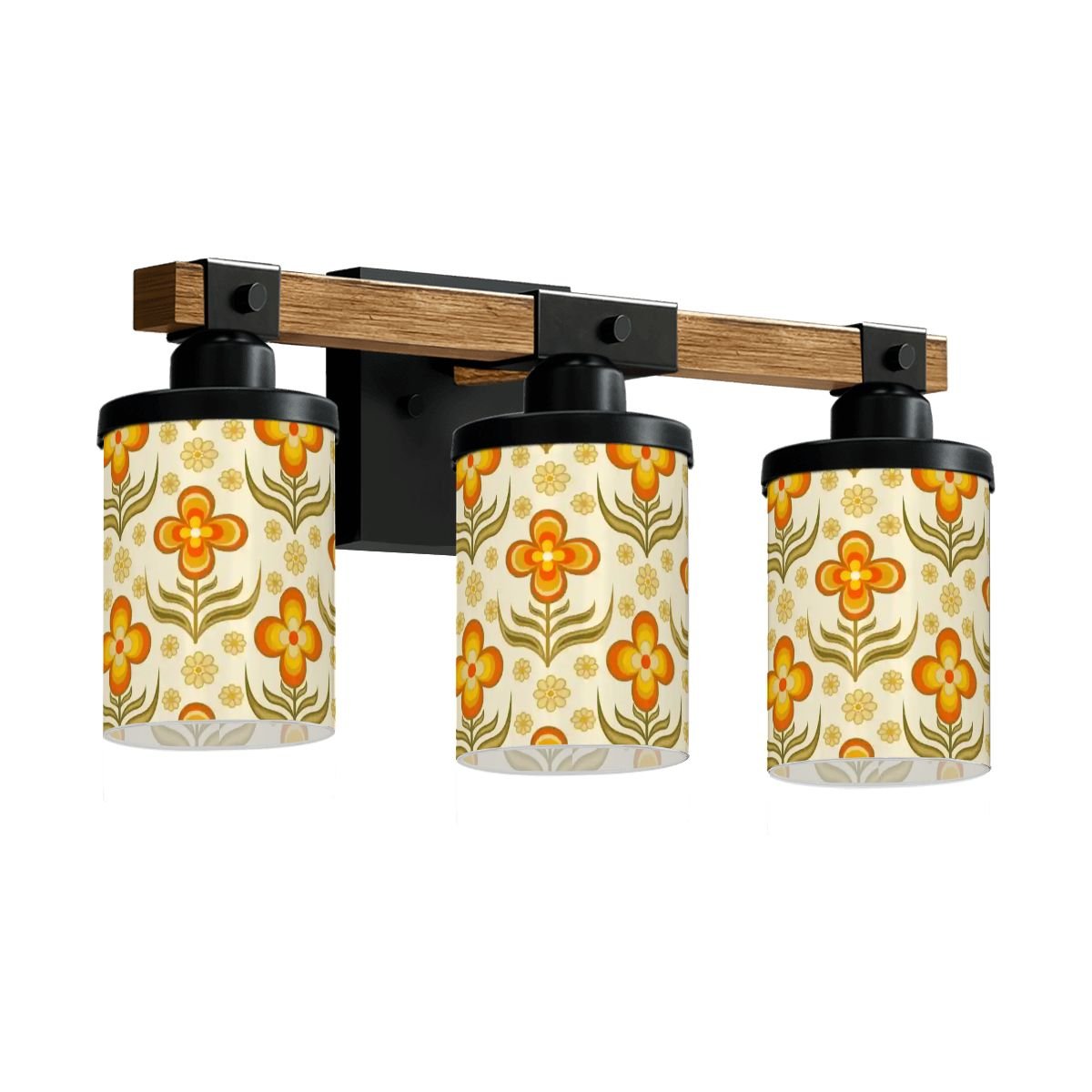 Kate McEnroe New York Groovy Hippie 60s Retro Floral Bathroom Vanity Light FixtureVanity Light FixturesgnXS2YtsOi