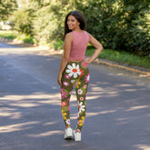 Kate McEnroe New York Groovy Hippie 70s Retro Daisy Flower Power Skinny Fit LeggingsLeggings19592938149470784189