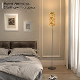 Kate McEnroe New York Groovy Hippie Floral Slim Floor Lamp, Retro 70s Geometric Accent LightSlim Floor LampsaPFeGuPXQG