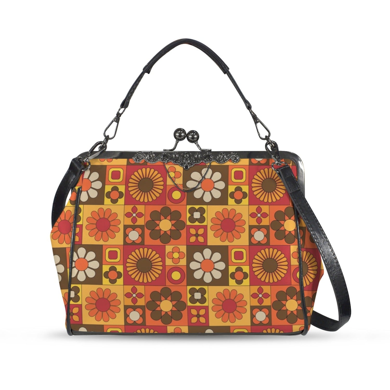 Kate McEnroe New York Groovy Hippie Mod Flower Power Kisslock PurseCrossbody BagsD3276672