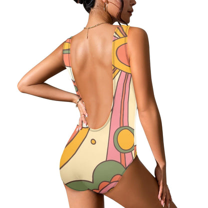 Kate McEnroe New York Groovy Hippie Retro 70s Sunshine Low Back One Piece SwimsuitSwimsuitsD2837163