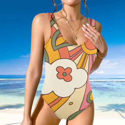 Kate McEnroe New York Groovy Hippie Retro 70s Sunshine Low Back One Piece SwimsuitSwimsuitsD2837163