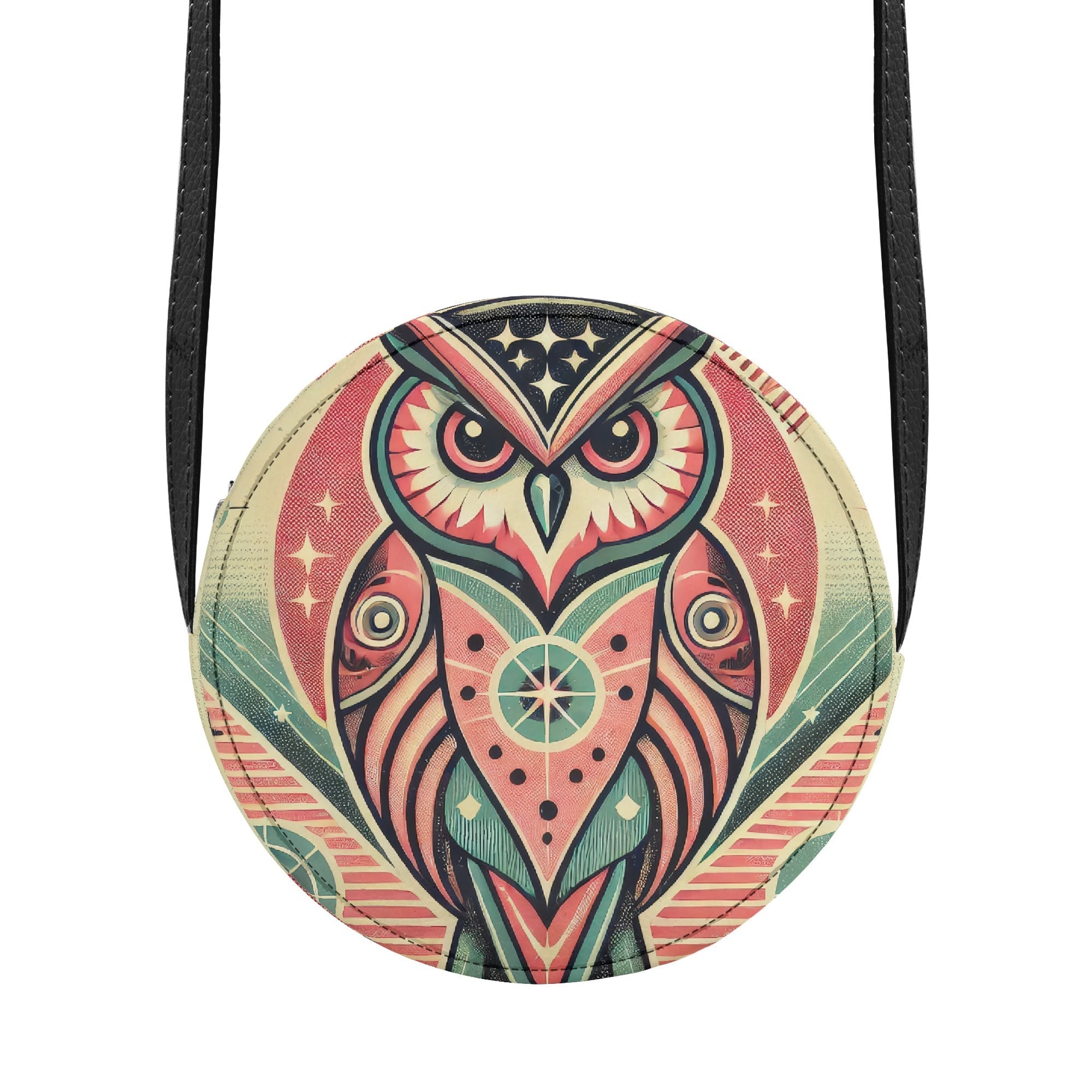 Kate McEnroe New York Groovy Hipster Owl Retro MCM Mini Round BagHandbagsNGZ0GX1W - 1