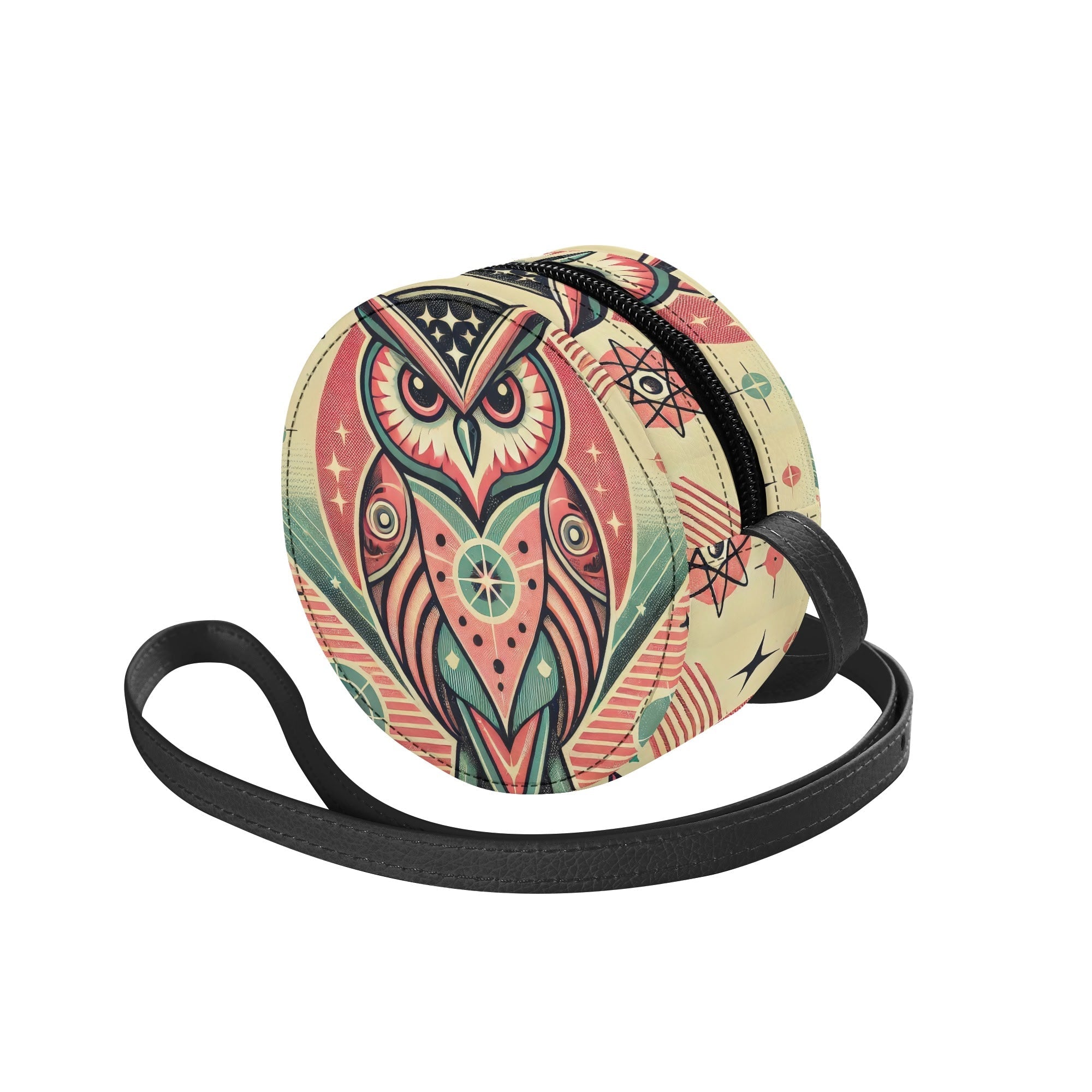 Kate McEnroe New York Groovy Hipster Owl Retro MCM Mini Round BagHandbagsNGZ0GX1W - 1