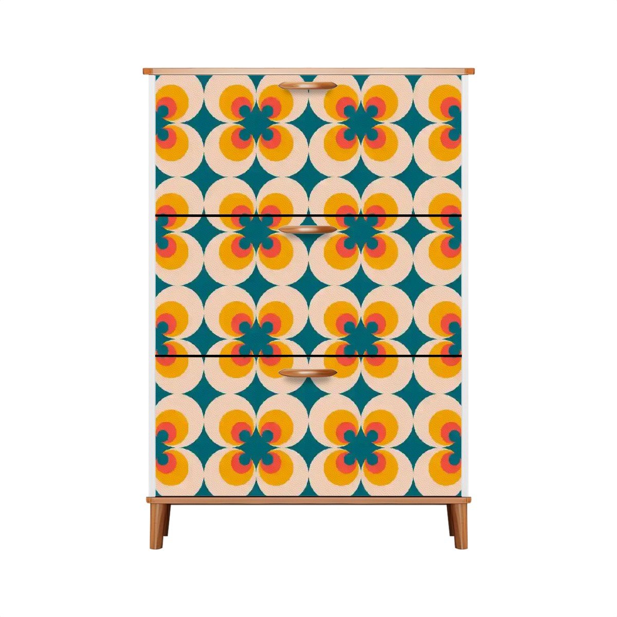 Kate McEnroe New York Groovy Mid Century Modern Flower Power Shoe CabinetShoe StorageBHQIz88FLI