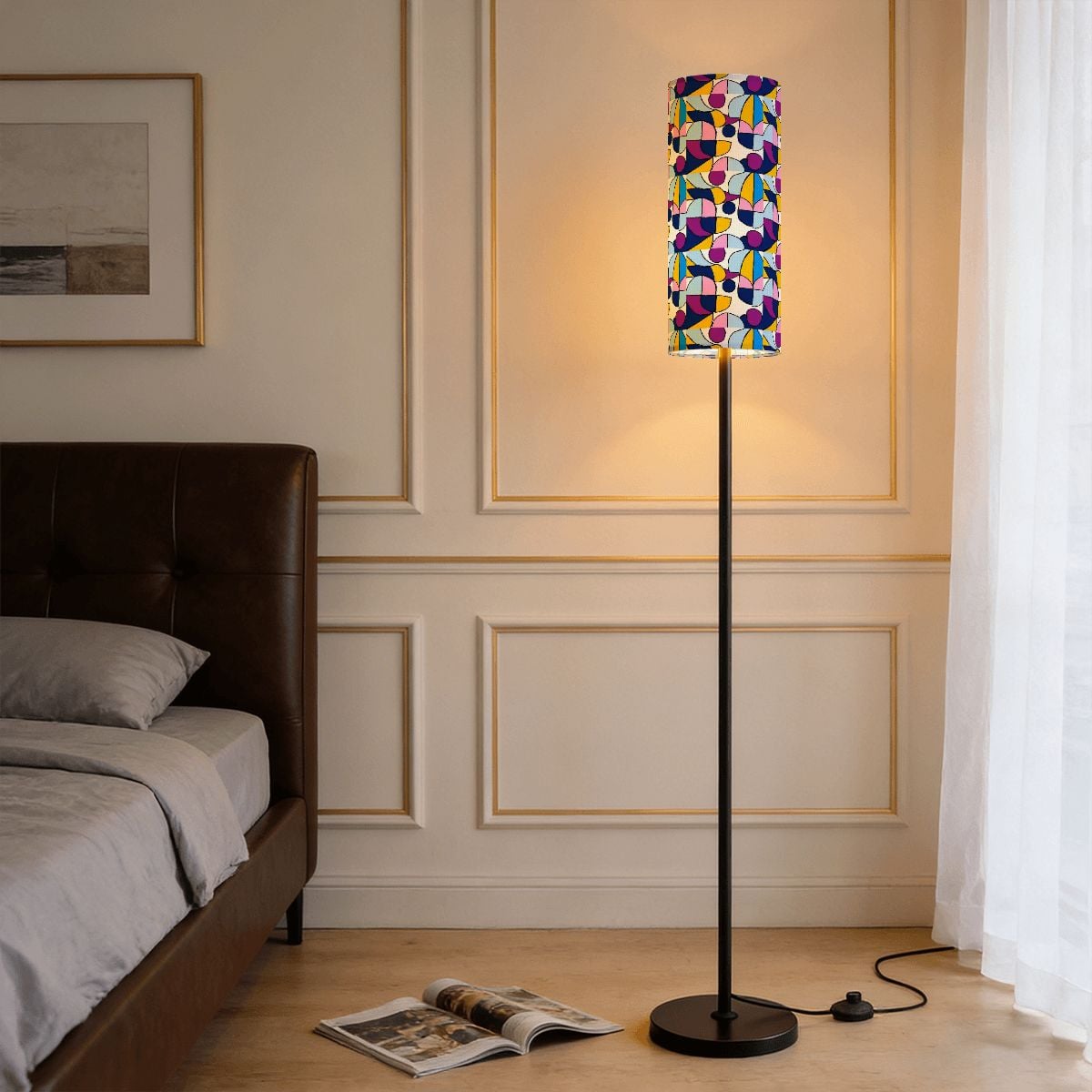 Kate McEnroe New York Groovy Mid Century Modern Geometric Cylinder Floor LampSlim Floor LampsB07nRKQifg