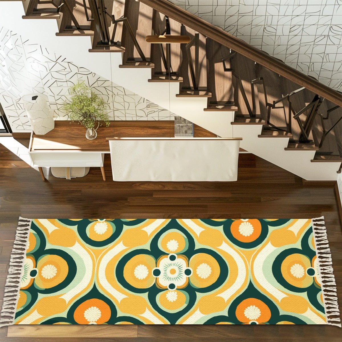 Kate McEnroe New York Groovy Mid Century Modern Runner Rug, Retro Mod Entryway Accent, 60s Geometric Floor DecorRugs3b3CXorHfi