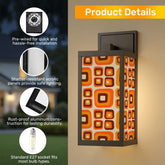 Kate McEnroe New York Groovy Mod 70s Orange Wall Sconce, Mid Century Modern Indoor Outdoor, Funky Porch LampOutdoor Wall LightsBnqfFTJTsk