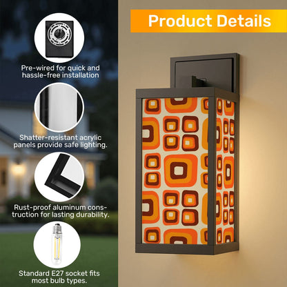 Kate McEnroe New York Groovy Mod 70s Orange Wall Sconce, Mid Century Modern Indoor Outdoor, Funky Porch LampOutdoor Wall LightsBnqfFTJTsk