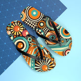 Kate McEnroe New York Groovy Orbs 70s Flip Flops, Retro Psychedelic Beach SandalsFlip Flops98737587492063124339
