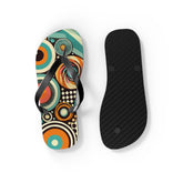 Kate McEnroe New York Groovy Orbs 70s Flip Flops, Retro Psychedelic Beach SandalsFlip Flops98737587492063124339