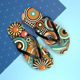 Kate McEnroe New York Groovy Orbs 70s Flip Flops, Retro Psychedelic Beach SandalsFlip Flops98737587492063124339