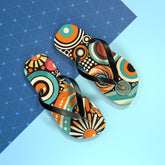 Kate McEnroe New York Groovy Orbs 70s Flip Flops, Retro Psychedelic Beach SandalsFlip Flops98737587492063124339