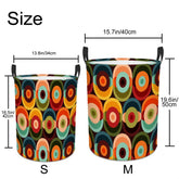 Kate McEnroe New York Groovy Orbs MCM Laundry Basket, Mid Century Modern Organizer, Retro Color Block Storage BinLaundry Baskets8G3XzJWqtx