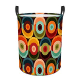 Kate McEnroe New York Groovy Orbs MCM Laundry Basket, Mid Century Modern Organizer, Retro Color Block Storage BinLaundry Baskets8G3XzJWqtx