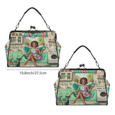Kate McEnroe New York Groovy Retro 60s Kitsch Mod Girl Atomic Cat Kiss Lock HandbagCrossbody BagsD3379449