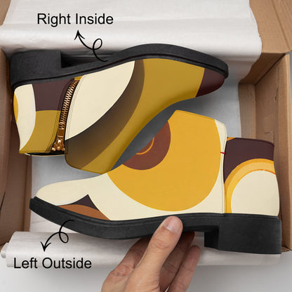 Kate McEnroe New York Groovy Retro 70s Abstract Ankle Boots, MCM Mod Women&