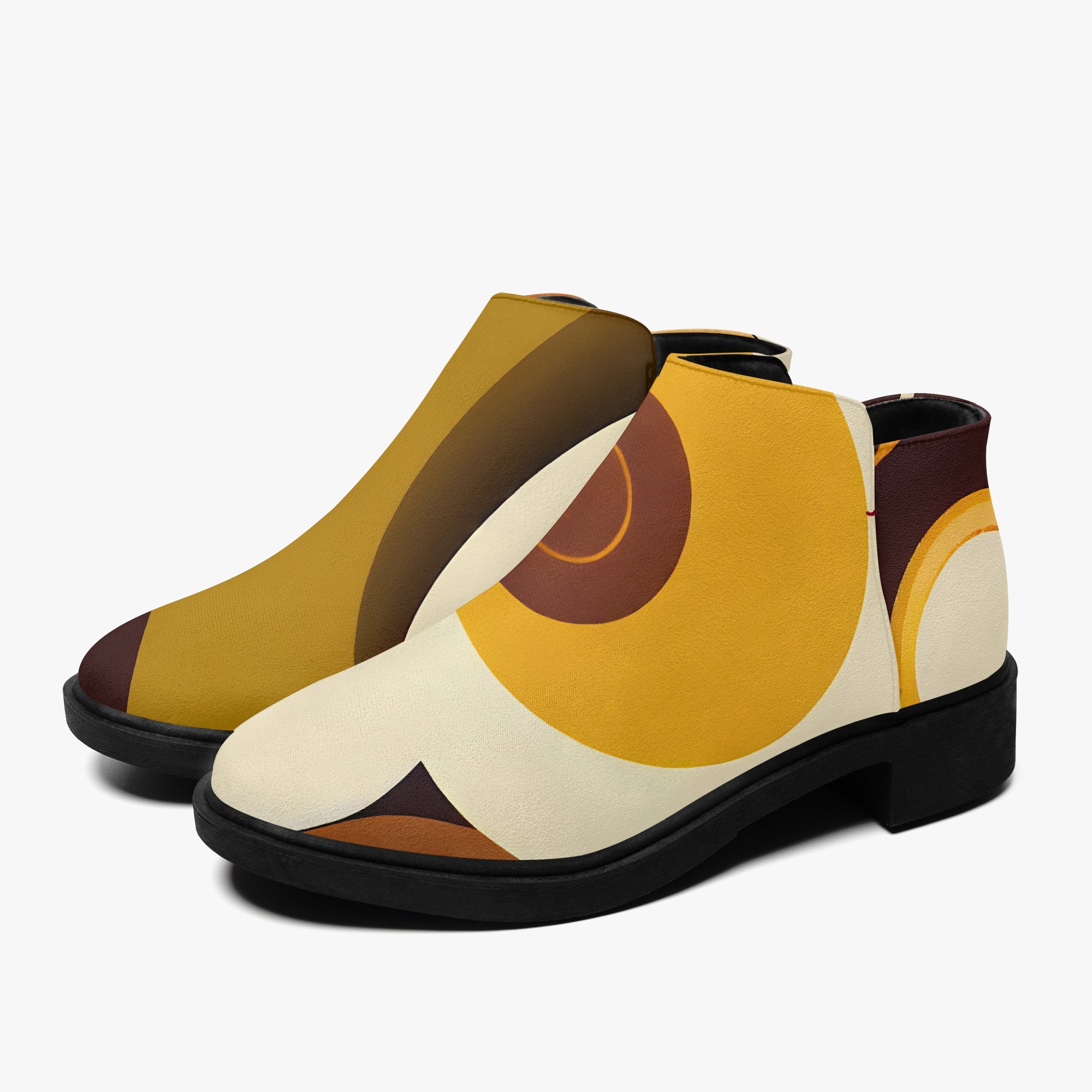 Kate McEnroe New York Groovy Retro 70s Abstract Ankle Boots, MCM Mod Women&