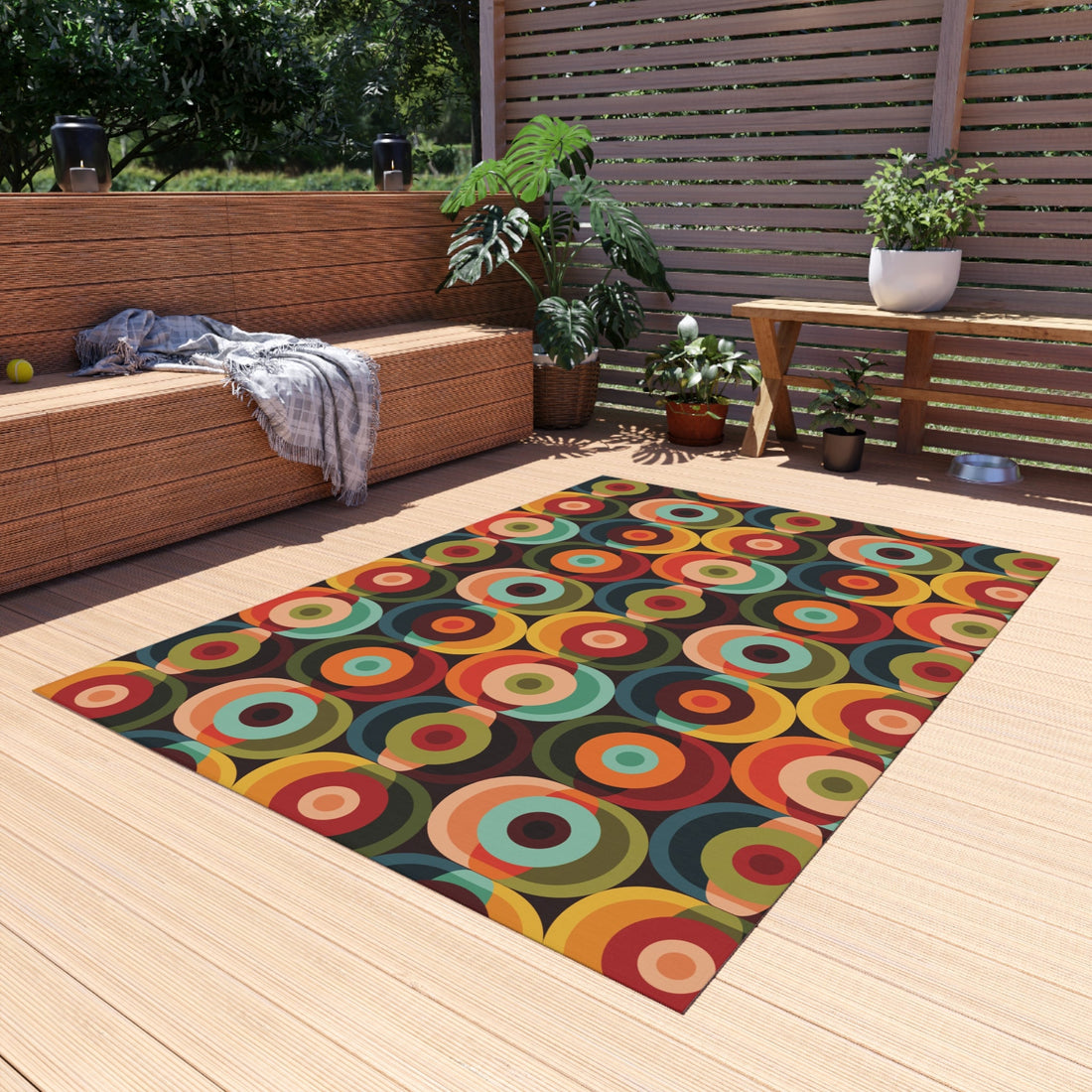 Kate McEnroe New York Groovy Retro Orb Mid Century Modern Outdoor RugRugs32547714152758503897
