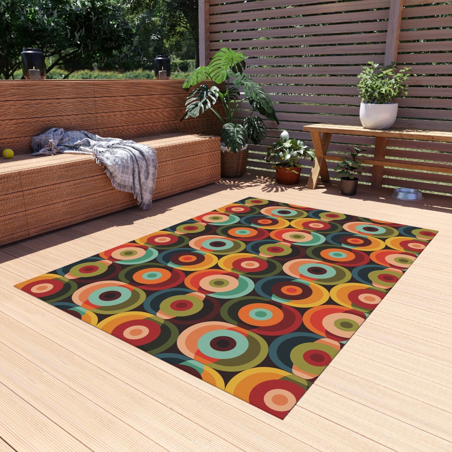 Kate McEnroe New York Groovy Retro Orb Mid Century Modern Outdoor RugRugs32547714152758503897