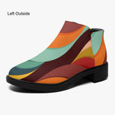 Kate McEnroe New York Groovy Retro Wave Swirl Ankle Boots, 70s MCM Women&
