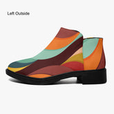 Kate McEnroe New York Groovy Retro Wave Swirl Ankle Boots, 70s MCM Women&