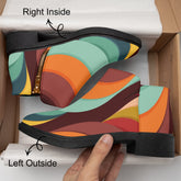 Kate McEnroe New York Groovy Retro Wave Swirl Ankle Boots, 70s MCM Women&