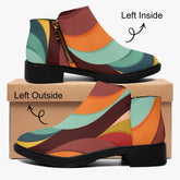 Kate McEnroe New York Groovy Retro Wave Swirl Ankle Boots, 70s MCM Women&