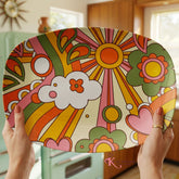 Kate McEnroe New York Groovy Sunburst Serving Platter, Retro 70s Flower Power Mid Century DishServing Platters