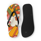 Kate McEnroe New York Groovy Sunshine 70s Flip Flops, Boho Sunburst Beach SandalsFlip Flops24380119764764566400
