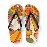 Kate McEnroe New York Groovy Sunshine 70s Flip Flops, Boho Sunburst Beach SandalsFlip Flops24380119764764566400