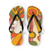 Kate McEnroe New York Groovy Sunshine 70s Flip Flops, Boho Sunburst Beach SandalsFlip Flops24380119764764566400