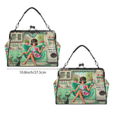 Kate McEnroe New York Groovy Vintage 60s Kitsch Kisslock Purse, Atomic Cat Mod Girl Cocktail Egg Chair HandbagCrossbody BagsD3261108