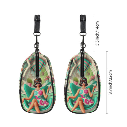 Kate McEnroe New York Groovy Vintage 60s Kitsch Kisslock Purse, Atomic Cat Mod Girl Cocktail Egg Chair HandbagCrossbody BagsD3261108