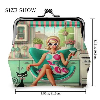 Kate McEnroe New York Groovy Vintage Kitsch Mod Girl Atomic Cat Kisslock Coin PurseCoin PursesDJHqh0yWWL