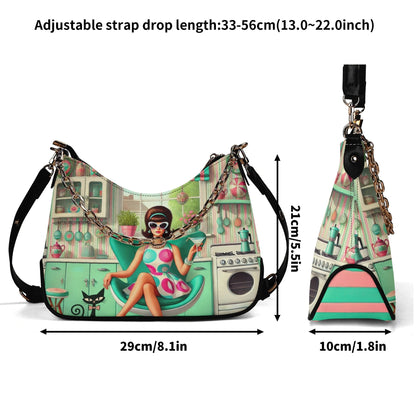 Kate McEnroe New York Groovy Vintage Kitsch Shoulder Bag Atomic Cat 60s Kitchen Retro Mod Girl PurseHandbagsNVO487MY-1
